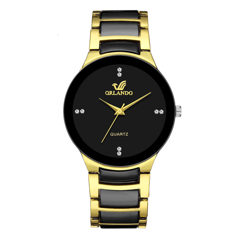 

watch men's steel band trend simple dial Orlando boutique, Black face