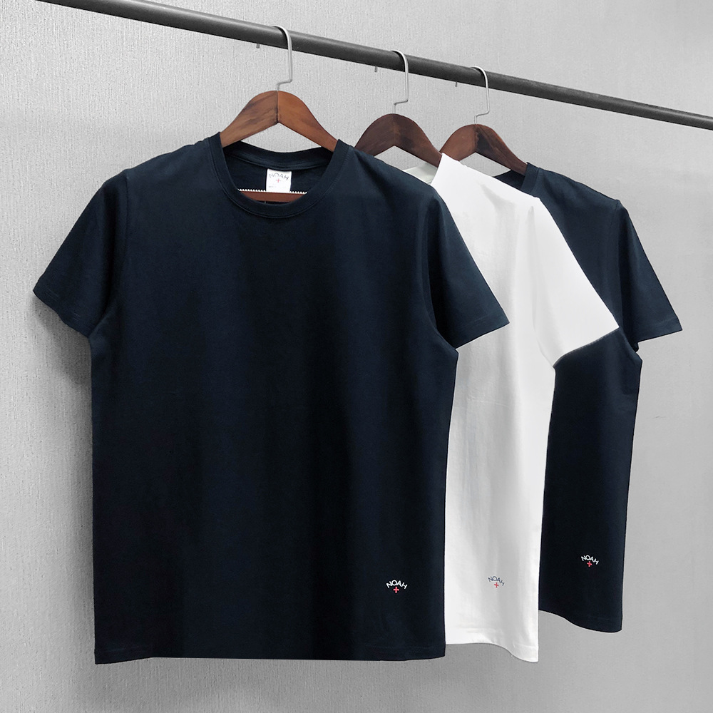 

Run volume Noah NYC core cross short sleeve small label bottomed shirt QGVW, White;black
