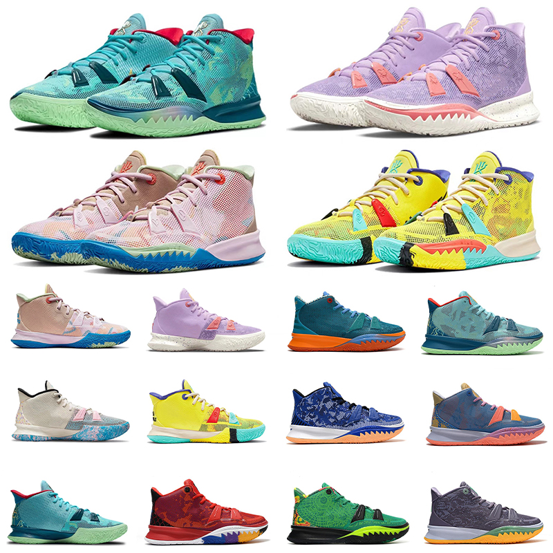 

Classic Kyries 7 7s Heat Ep Basketball Shoes Men Women Special Fx Pale Lvory Purple Flower Casual Mid Sports Sneaker, A13 36-45