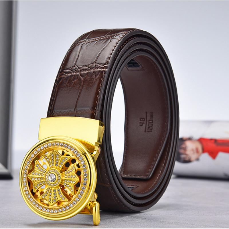 

Belts High Quality Luxury Cowhide Men Designer Belt Automatic Buckle Genuine Leather Dress Strap For Mens, Black;brown