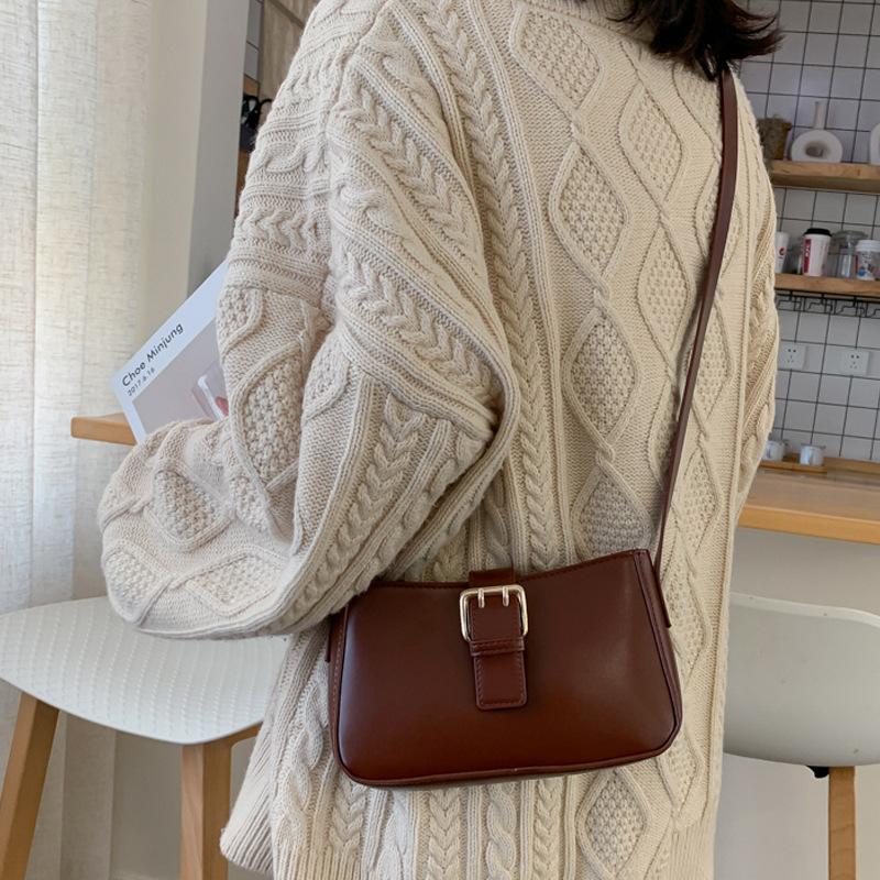 

Fashionable And Simple Small Square Bag Shoulder Slung Handbag Red Messenger Cross Body, Black