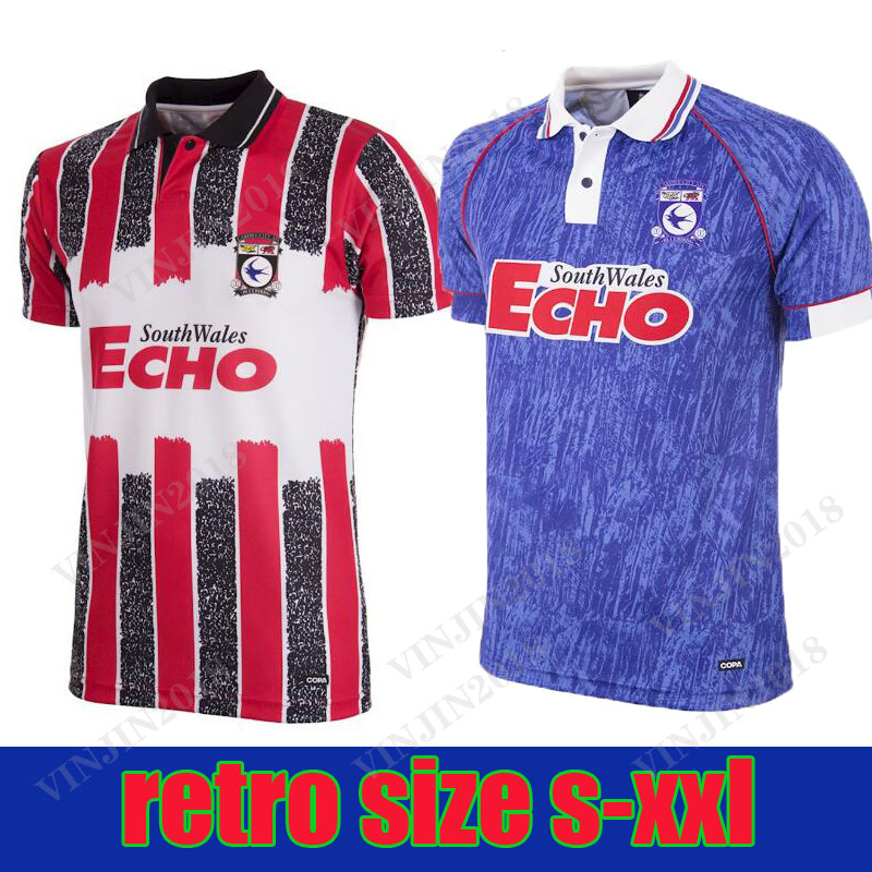 

Top quality Welsh Cup wales Cardiff 1993 1994 home Away city Retro Football Shirt Soccer Jersey 93 94 Scott Young Nathan Blake classic vintage football shirts, Home 1