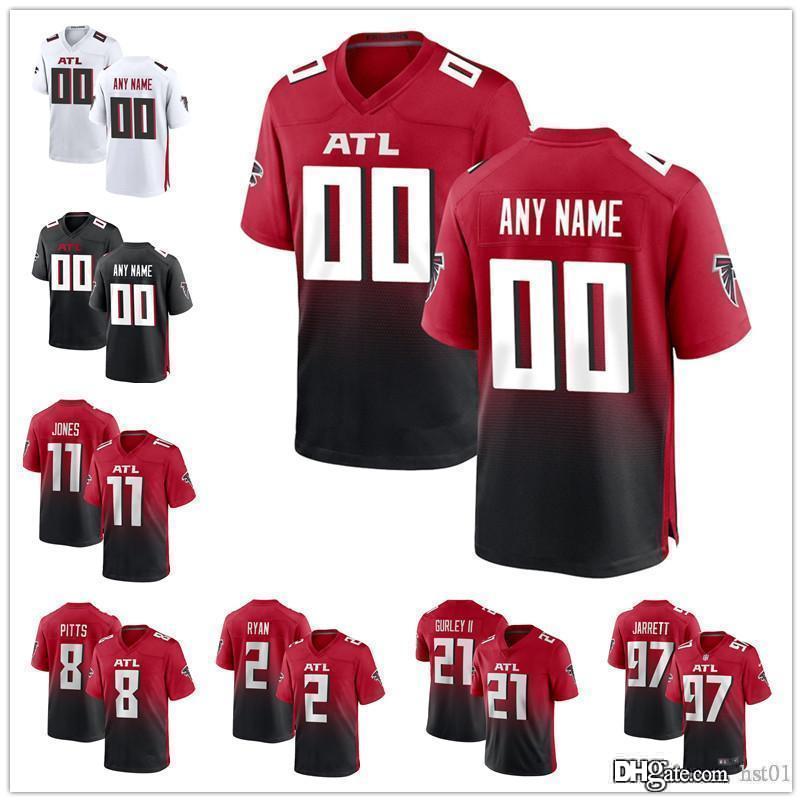 

custom Men AtlantaFalcons11 Julio Jones 8 Kyle Pitts 97 Grady Jarrett 2 Matt Ryan II 18 CalvinRidley Football Jerseys, Color