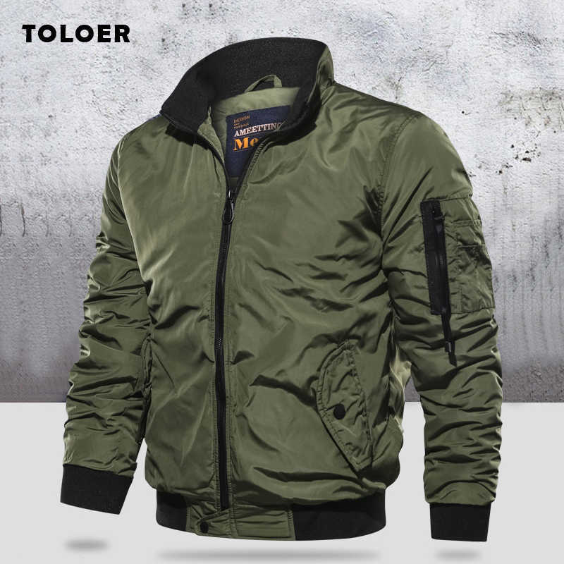 Military Jacket Men's Slim Bomber Jacket Aurumn Winter Men Outerwear Casual Long Sleeve Jackes and Coats Mens Clothing Plus Size 201223