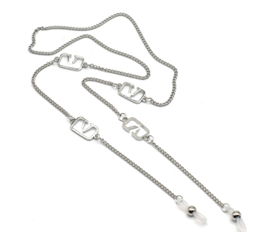 

2Pcs Multi-Design Fashion Sunglasses Chain Metal Eyeglasses String Accessories rope lanyord Silica-Gel Loop Anti-Slip Holder Cords