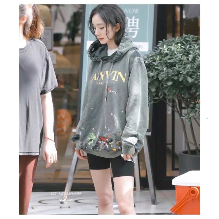 

Gallery Dept Co Branded Splash Paint Printed Hoodie, Purple