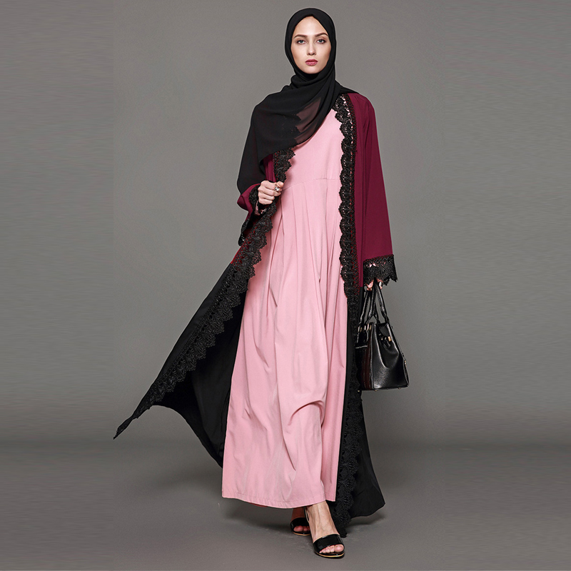 

Kaftan Dubai Malaysia Lace Kimono Cardigan Abayas For Women Muslim Hijab Dress Robe De Moda Musulmana Turkish Islamic Clothing