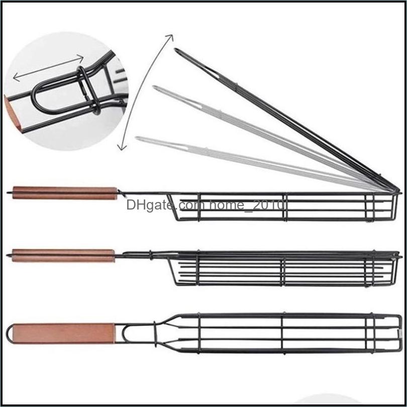 

Aessories Eating Patio, Lawn Home & Garden Outdoor Cooking Barbecue Baskets Grill Net Bbq Tools Metal Clip Basket With Opp Bags Drop D