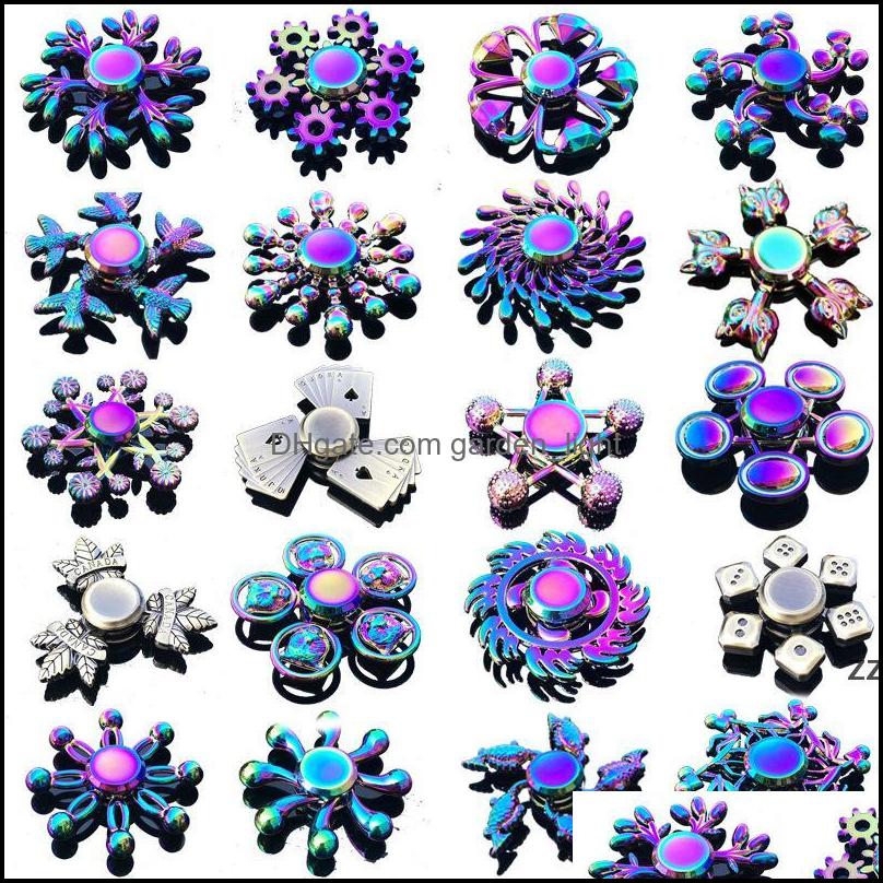 

Favor Event Festive Party Supplies Home & Gardenhand Rainbow Heptagonal Zinc Alloy Fidget Metal Bearing Edc Finger Spinner Hand Relieves Hwd