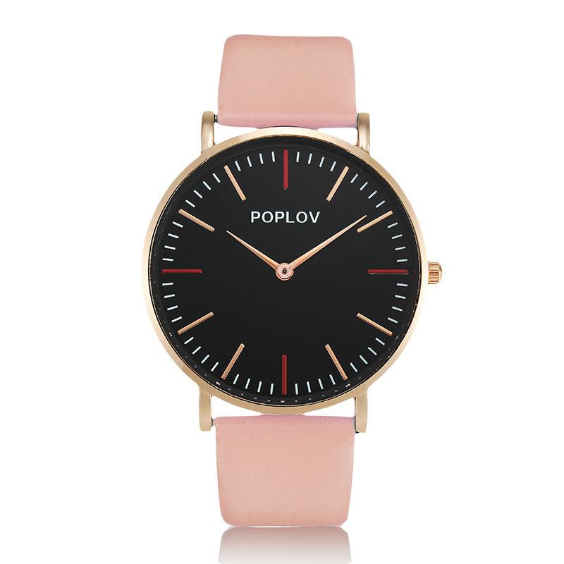 

Wristwatches Fashion Female Watch Simple Ultra-Thin Waterproof Quartz Ladies Watches Students Couple Leisure Montre Femme, Rose gold pink