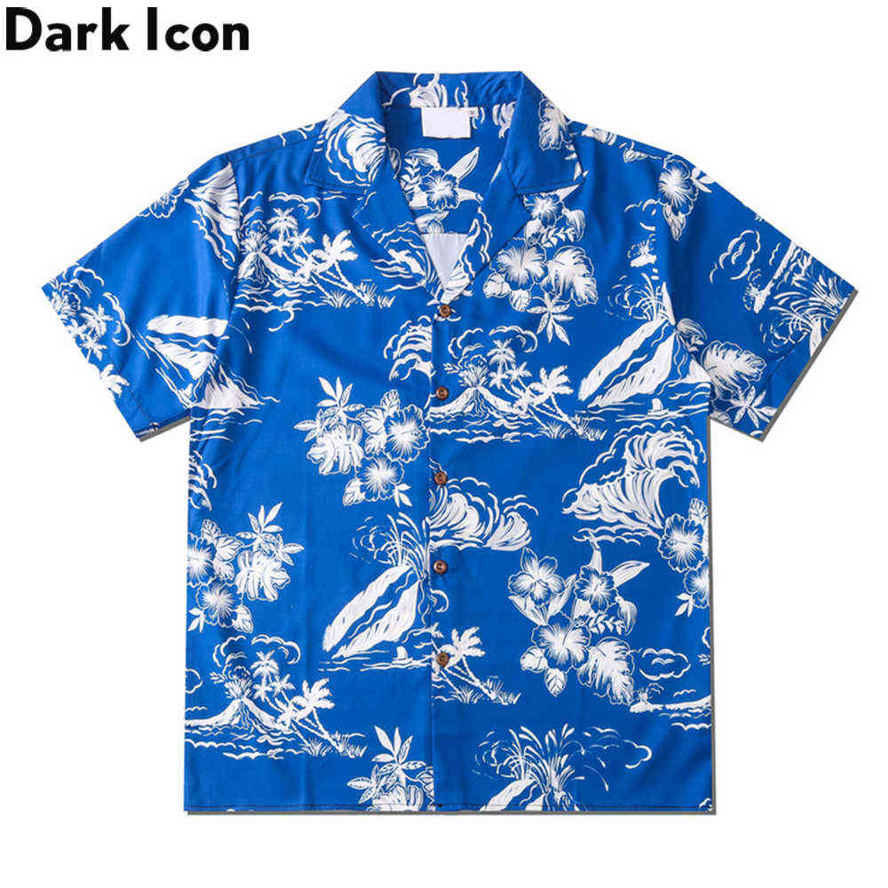 

Holiday Beach Hawaiian Shirts Men Vintage Street Men's Shirt Summer Shirts for Man 210603, Blue shirt