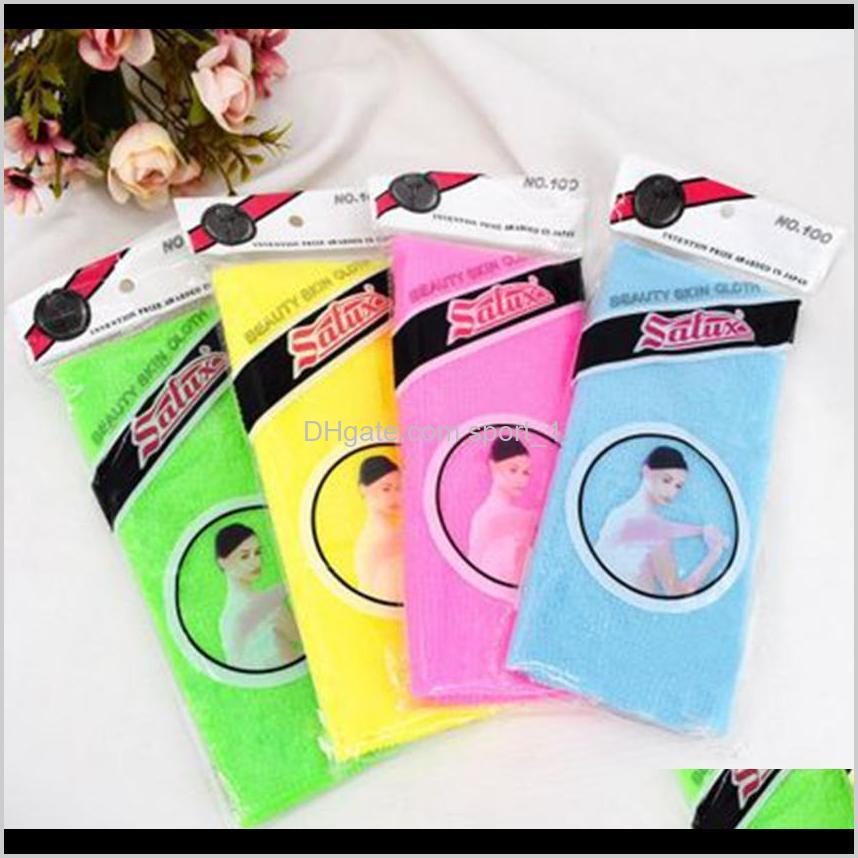 

Brushes Sponges 3090Cm Novelty Multi Colors Salux Nylon Japanese Exfoliating Beauty Skin Bath Shower Wash Cloth Towel Back Scrubbers Z Bmfjz