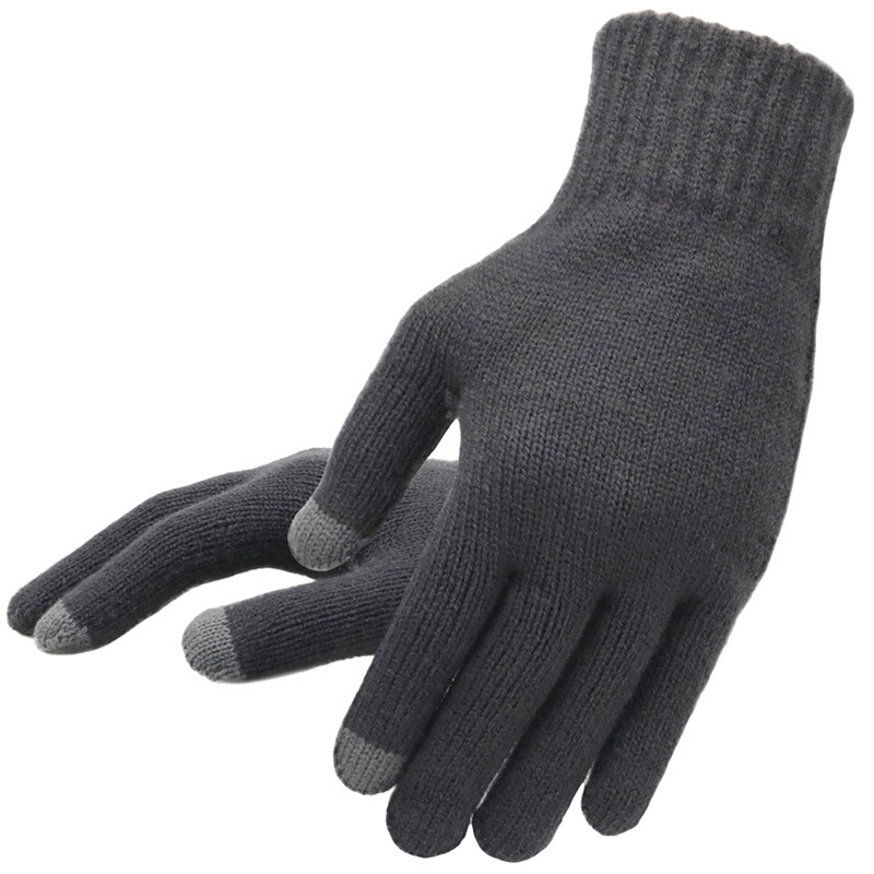 

Winter Men Knitted Gloves Touch Screen High Quality Male Mitten Thicken Warm Wool Cashmere Solid Men Business Glove Autumn
