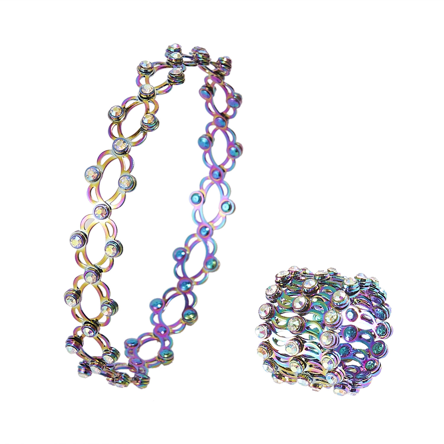 Two Wearing Methods Stretch Out And Draw Back Copper Tiktok Magic Ring Bracelet Rings-image-736336122
