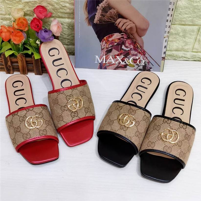 

21ss Fashion Beach LOUIS slides Sequins slippers Womens VITTON comfortable Flat Sandals woman channel Shoes, White;black