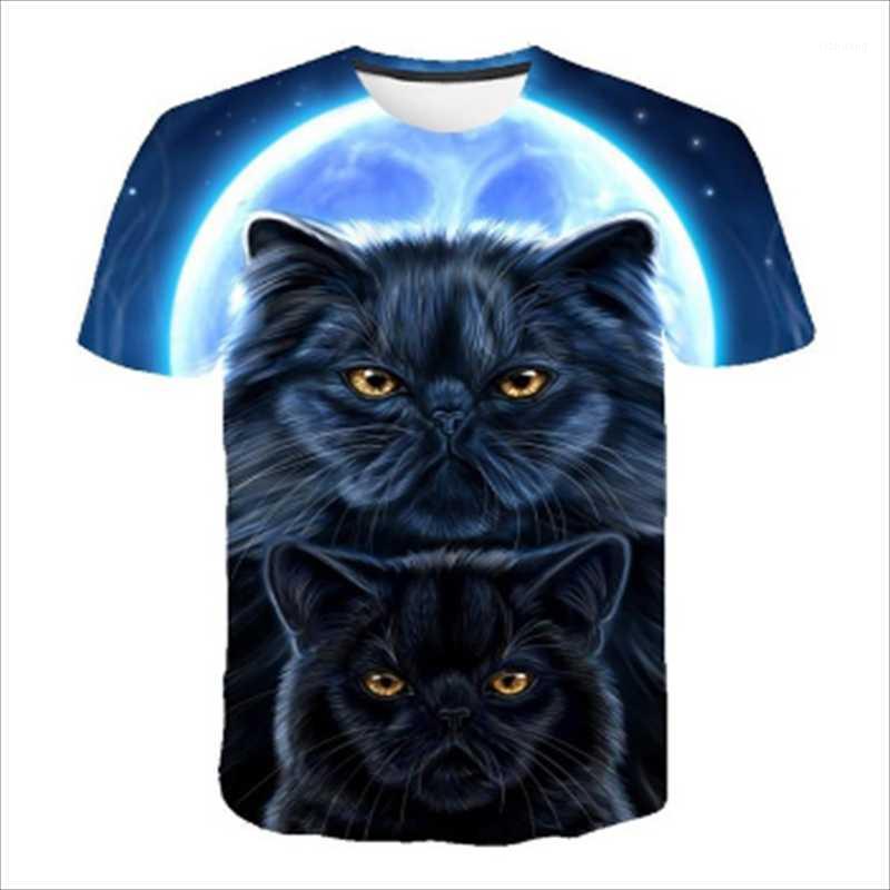 

Men's T-Shirts Summer Clothes Men And Women T-shirt 3d Animal Cat Print Personality Short-sleeved Top Clothing, Picture color