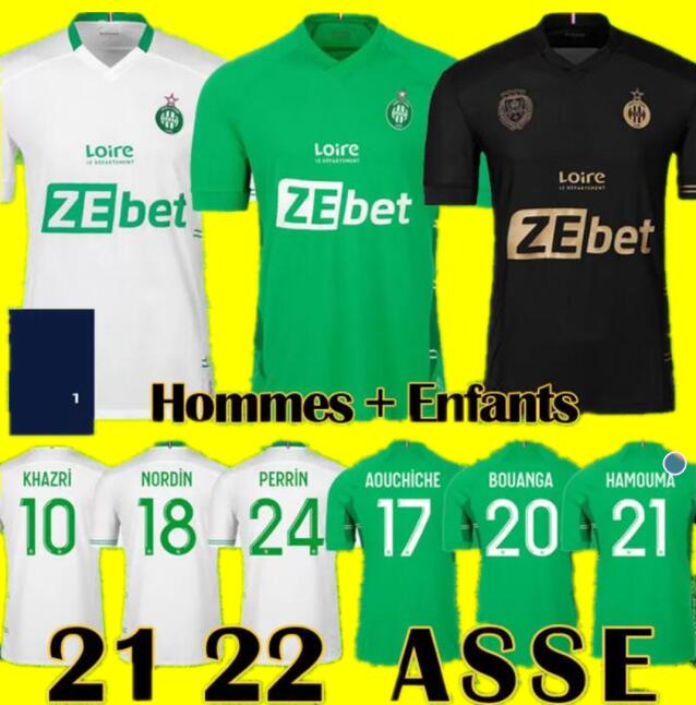 

21 22 maillots AS Etienne Soccer Jerseys 2021 2022 maillot ASSE Etienne KHAZRI AOUCHICHE BERIC NORDIN HAMOUMA Football shirts equipment, Third