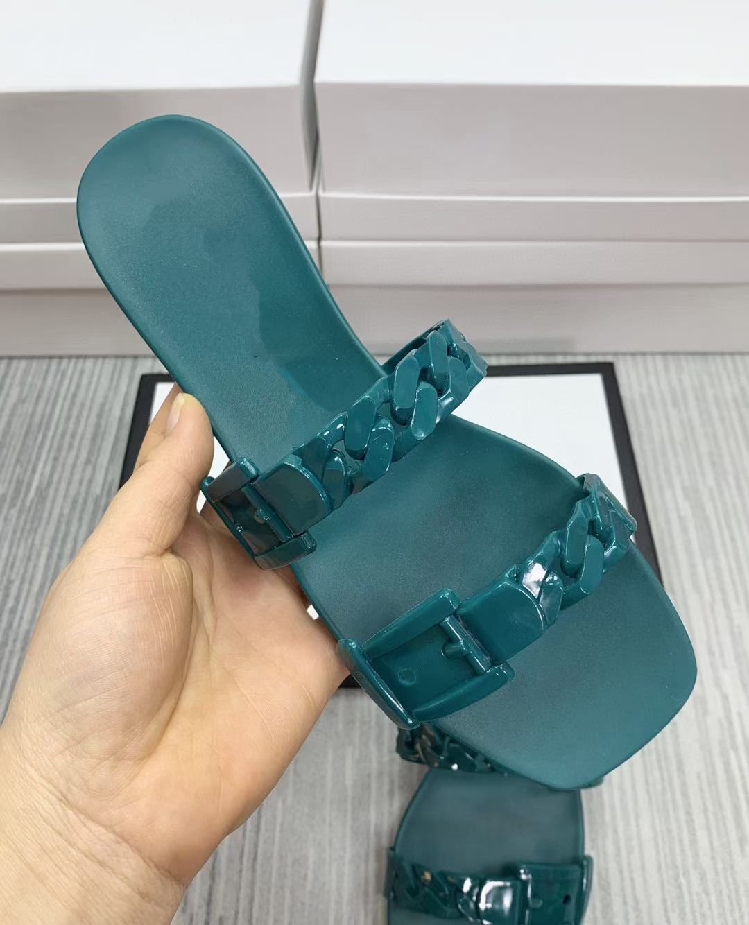 

Slides Summer Beach Indoor Flat G Sandals Slippers House Flip Flops With Spike Sandal, Black