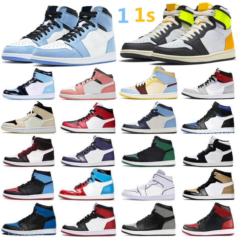 

High OG 1 1s Basketball Shoes Dark Mocha University Blue Obsidian Hyper Royal Twist Turbo Green UNC Fearless Patent Jumpman Fashion Sports Sneakers Trainers, As picture