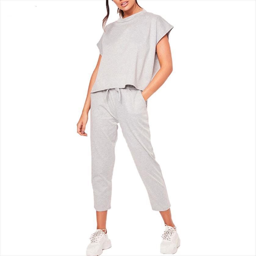 

summer two piece set tracksuit womenpant clothes short sleeve t shirt and jogging suit casual loose womens sets outfits, White