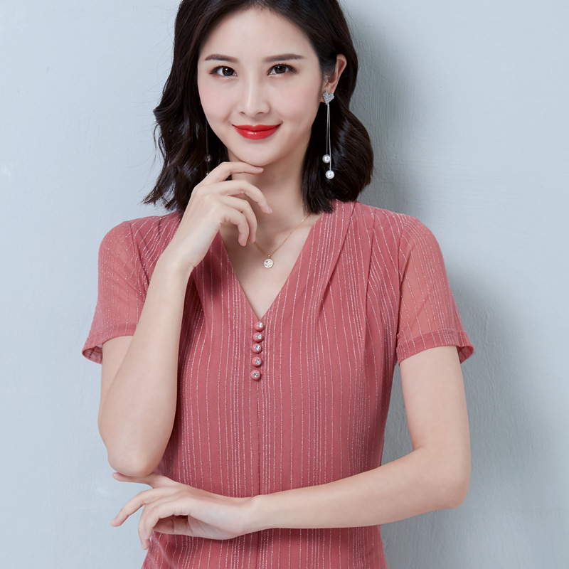 

2021 summer design engraving short sleeve fashion T - shirt women top 5967, White