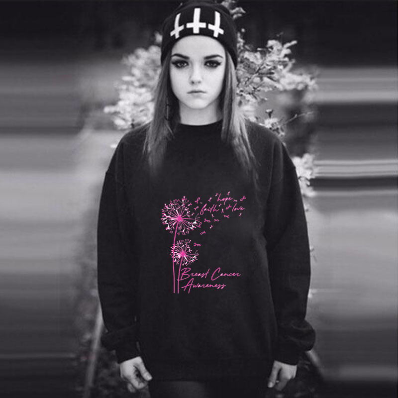 

Women's & Sweatshirts Hoodie Pink Dandelion Printed Hoodies Women Fleece Long Sleeve O Neck Loose Sweatshirt Girls Pullovers Autumn Winter, Orange