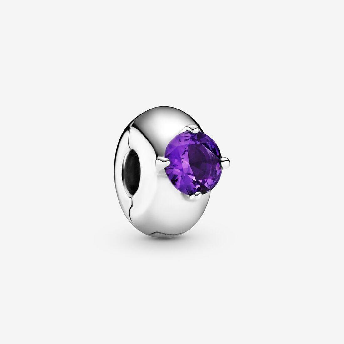 

Authentic 925 Silver Beads Bracelets Purple Round Solitaire Clip Charm Slide Bead Charms Fits European Pandora Style Jewelry Bracelets Murano, Bronze;silver