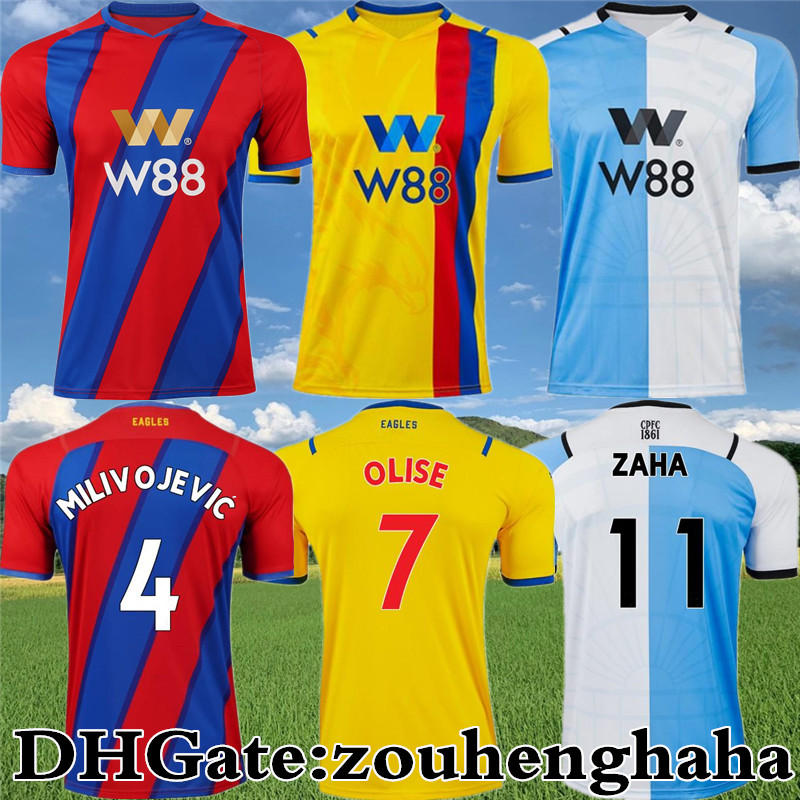 

CRYSTAL OLISE Third Soccer Jerseys 2021 22 PALACE ZAHA EZE J.AYEW Away maillots de foot BENTEKE MILIVOJEVIC MATETA ANDERSEN GUEHI GALLAGHER Home Football shirt Kit