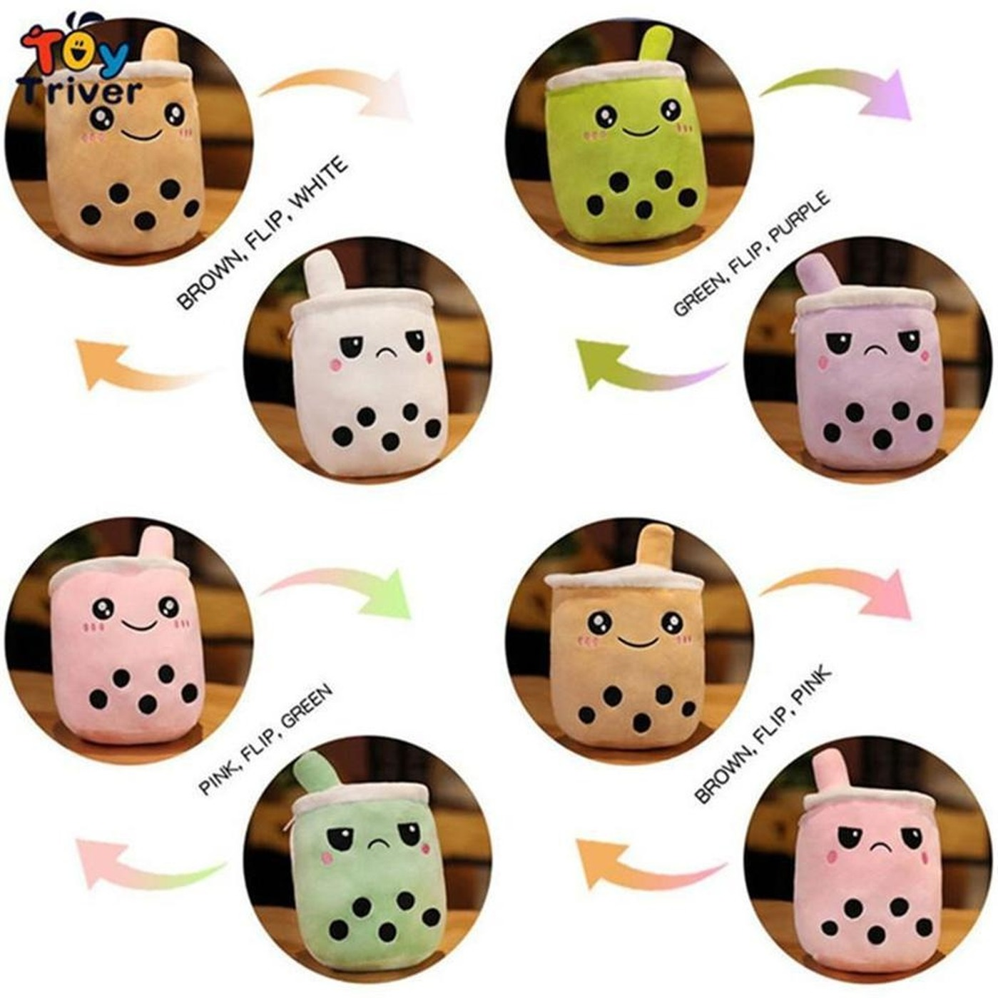 

NEW!!! Cute Reversible Boba Bubble Milk Tea Cup Drink Plush Toys Stuffed Doll Kawaii Baby Kids Children Girls Gifts Home Room Decor Wholesale