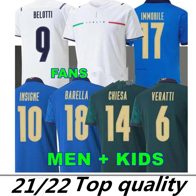 

Soccer Jerseys Europe 2021 Italy IMMOBILE BELOTTI JORGINHO INSIGNE VERRATTI BERNARDESCHI Locatelli men kids 20 21 FOOTBALL SHIRTS CHIESA BARELLA BERARDI