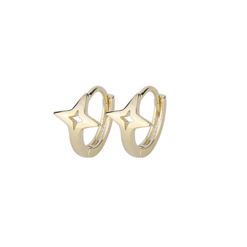 

Hoop & Huggie Gold Color Star Shaped Women's Earrings High Sense 2021 Design Ear Accessories Jewelry For Female Fashion Jewellry KCE027