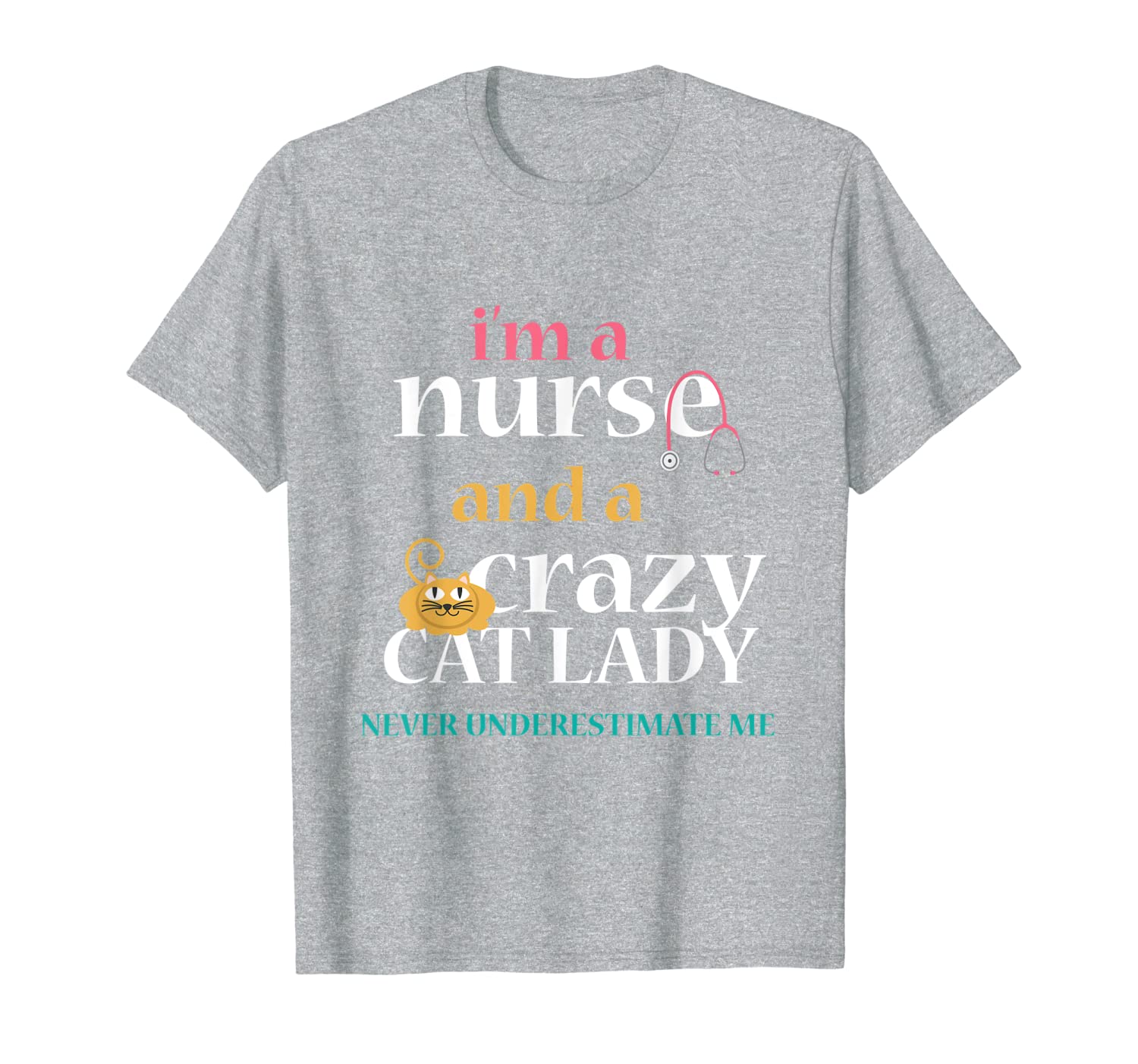 

nurse crazy cat lady funny t-shirt lpn rn nursing student, White;black
