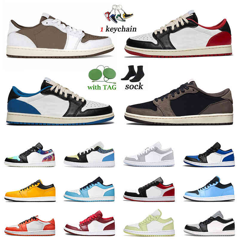 

2022 Top Fashion Mens Women Jumpman Low 1s Basketball Shoes 1 Travis Mocha Black Toe Fragment Wolf Grey Royal Toe Arctic Punch Panda, D43 game royal 36-46