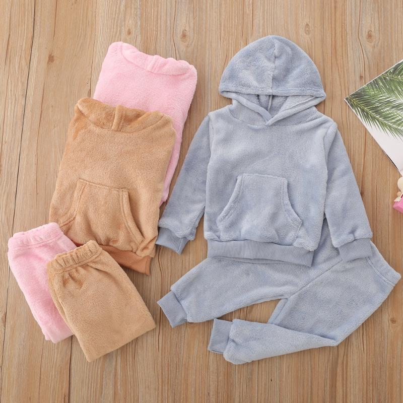 

Clothing Sets Girls' Facecloth Hoodie Sweatshirt Pants Autumn Winter 2pcs Kids Cloth