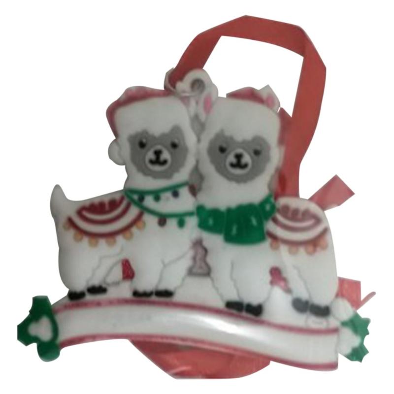 

Christmas Decorations Cute Family Of Alpaca Tree Pendant DIY Name PVC Hanging Ornament