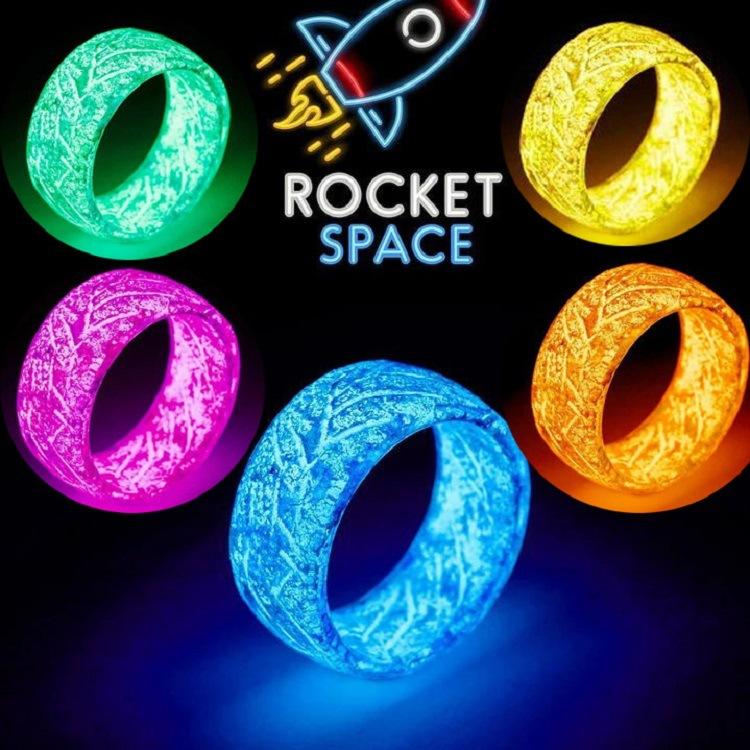 

Earrings & Necklace 2021 Women Rings Creative Resin Glow Fashion Joker Cool Night Secret Wooden Nightclub Bar US Size 6-10 Factory Price, Silver