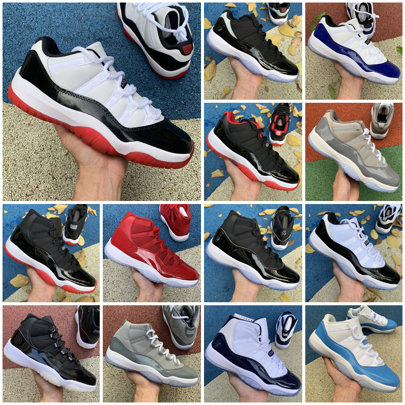 

black cat Outdoor shoes Jumpman 11 low white bred 11s men Retro sneakers cool grey gamma legend blue cement UNC, As photo 5