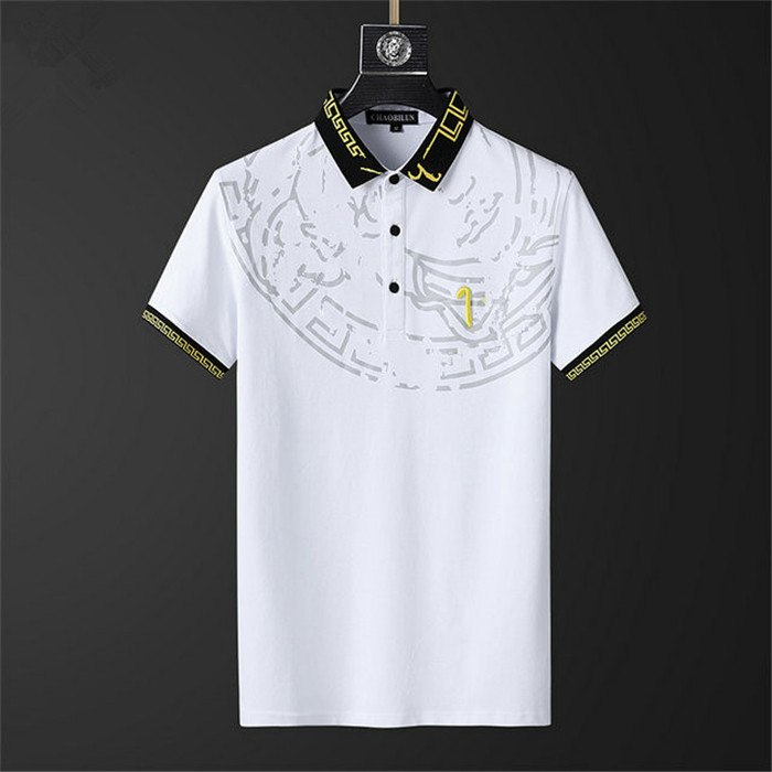 

Fashion summer polo shirt men and women designer lapel T-shirt casual short sleeves slim body breathable street hip-hop jumper LO34, White;black