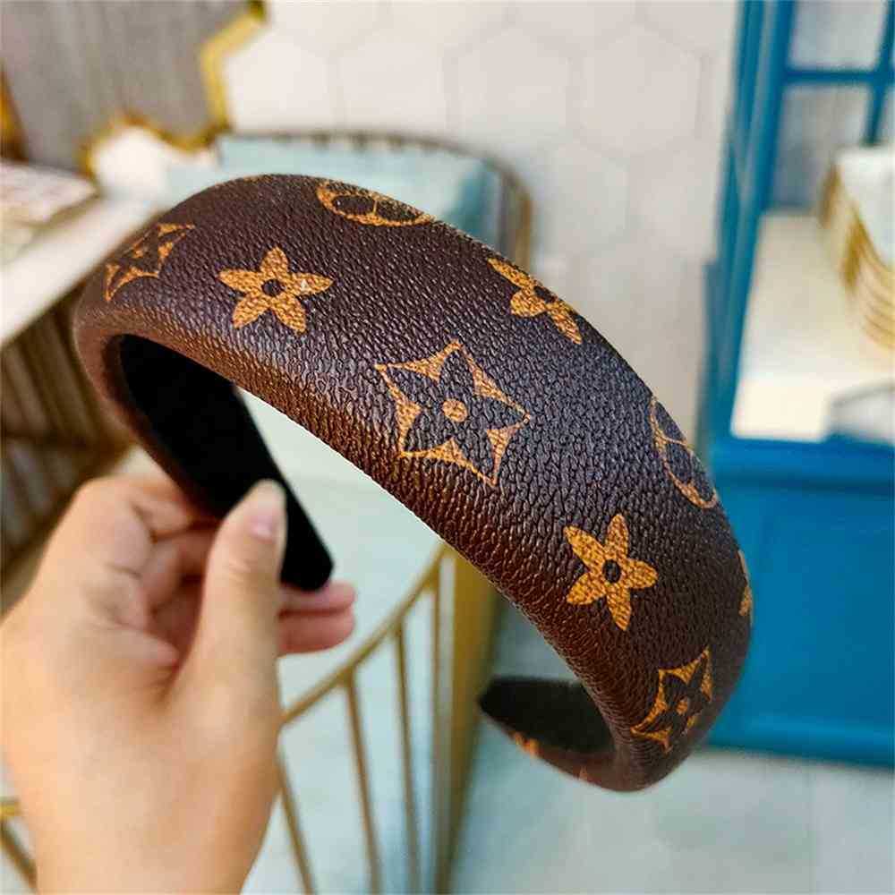 

Headband Hair Hoop Leather Color Print Lattice Head Hoop Hair Band Ornament Simple Face Washing Pressure Luxury Designer Sports Fitness G82K5E3, Grey check