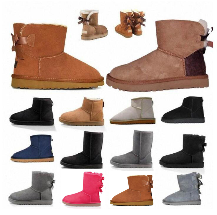 

2021 with box Designer womens australia australian boots women winter snow fur furry satin boot ankle booties leather mgg outdoors shoes High Quality, Black