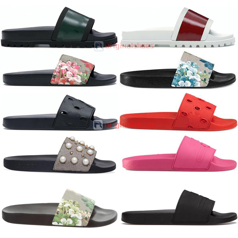 

With Box Slippers Fashion Designers Flat Slides Flip Flops Mens Womens Leisure Gear Bottoms Brocade Rubber Floral Sandals Beach Shoes Slider Loafers Scuffs, More slippers contact us