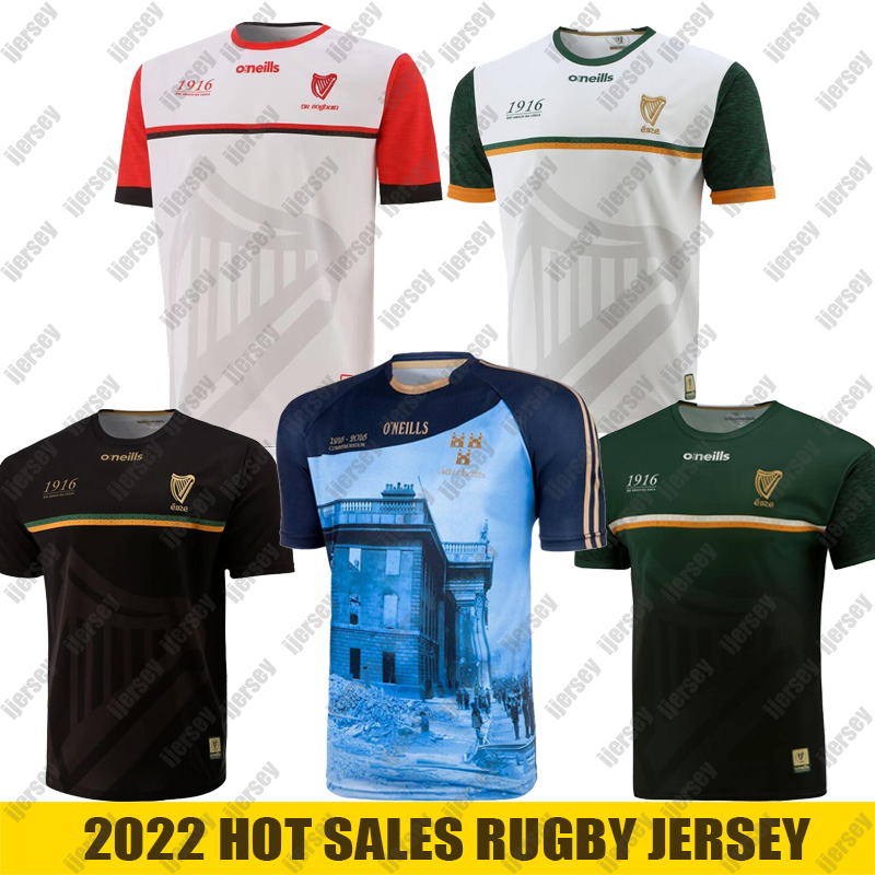 

GAA 1916 Commemorative Edition Rugby Jerseys Carlow Roscommon OFFALYS NEWYORK LONGFORD Limerick WEXFORD KILKENNY Donegal Antrim KERRY TYRONE, Black;gray