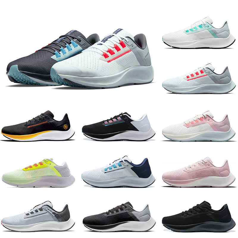 

2021 Newest Zoom Pegasus 38 Mens Women Running Shoes NIK Graffiti Kelly Anna London Greedy Triple White Black Crimson Wolf Grey Barely Rose trainers sneakers, D16 blast pink 36-45