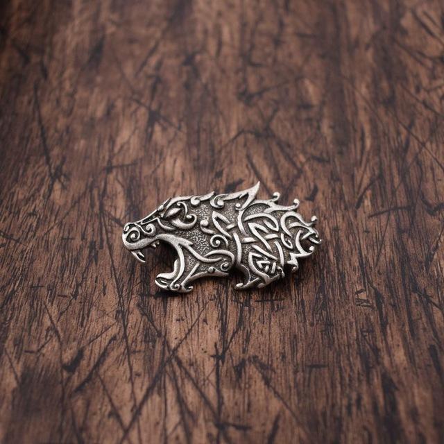 

Pins, Brooches Viking Wolf Vantage Brooch Celtic Knot Art Norse Jewelry Men Gift