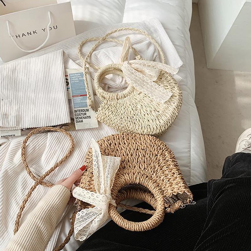 

Evening Bags Women Girls Straw Cross-body Bag, Handwoven Summer Beach Shoulder Bag With Tassels 2021 Fashion