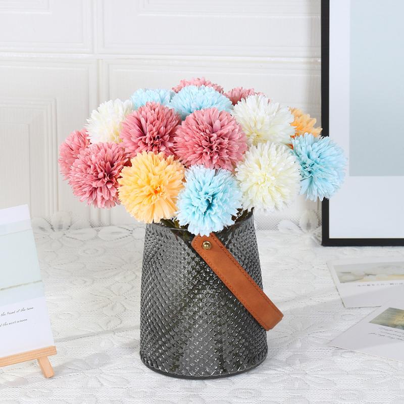 

Decorative Flowers & Wreaths Simulation Ball Small Dandelion Decoration Flower Table Tennis Chrysanthemum Home Wedding Living Room