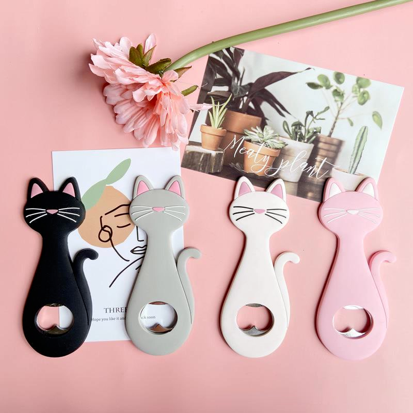 

Creative Bottle Opener Cute Kitty Cartoon Fridge Magnet Sticker Refrigerator Kithen Tool Birthday Party Soda Beer Can Wine Cap Remover