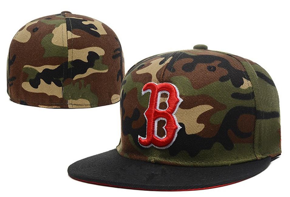 

Top Quality Men's Boston Baseball Sport Team Hats Digital Camouflage Full Closed Design Fan's American Sports Baseball Letter B Fi, Blue;gray