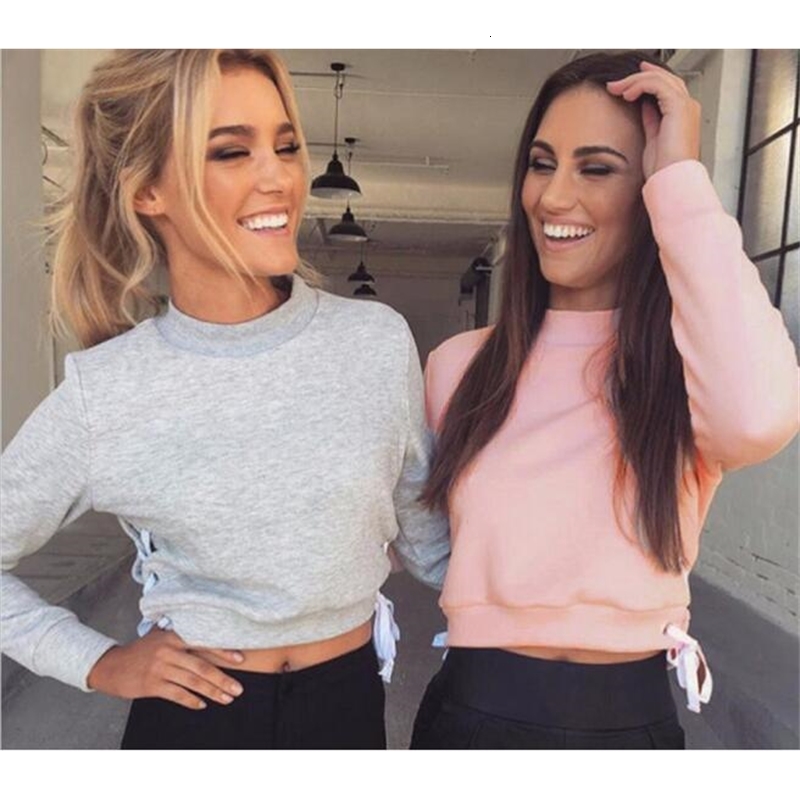 

Women' Hoodies & Sweatshirts Women Sexy Short Top Long Sleeve Pure Color Pullover Blouse Hoodie Sweather for Female MEUG, Pink