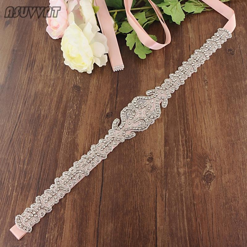 

Wedding Sashes Fashion Women Belt Bridal Rhinestone Flowers Applique Crystal Belts For Girl Evening Party Dress